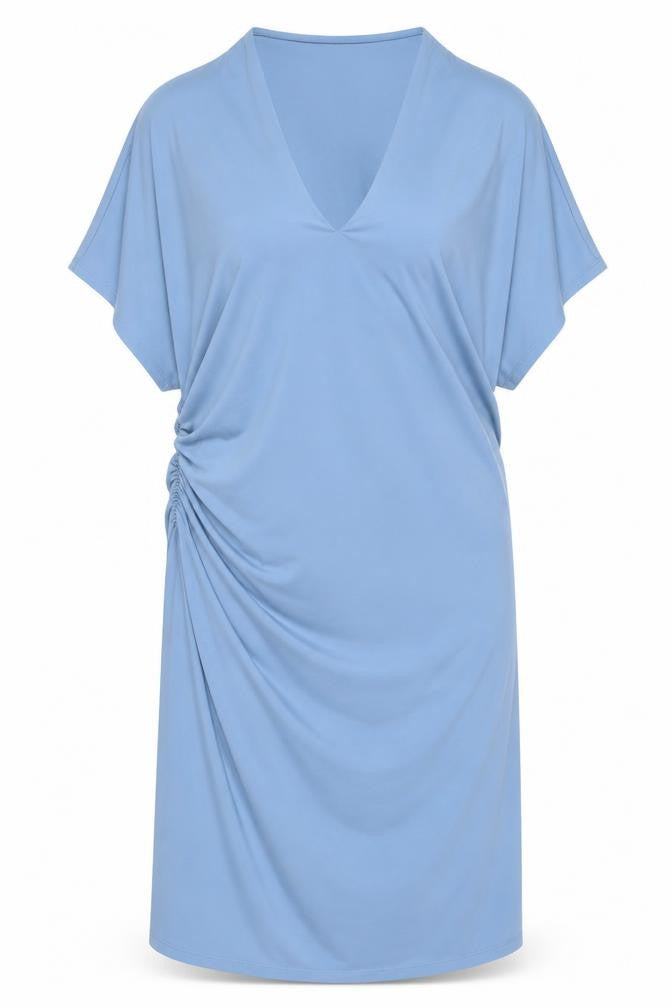 Front view of Marks & Spencer Women Blue, size 22, Kaftan Dress