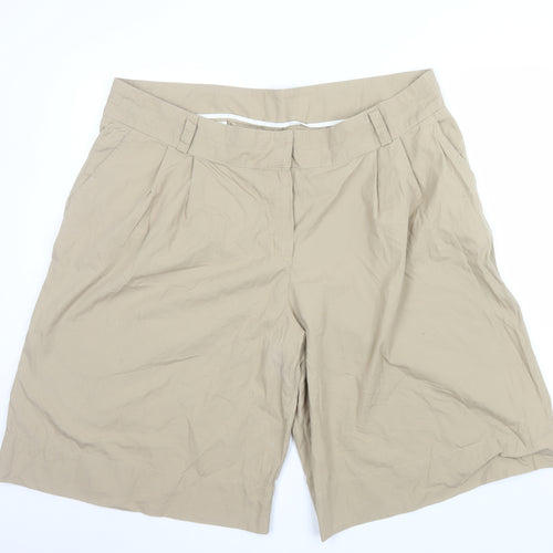 Marks and Spencer Women’s Beige Cotton Bermuda Shorts UK 22