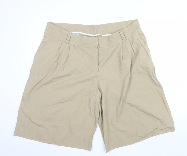 Marks and Spencer Women’s Beige Cotton Bermuda Shorts UK 22