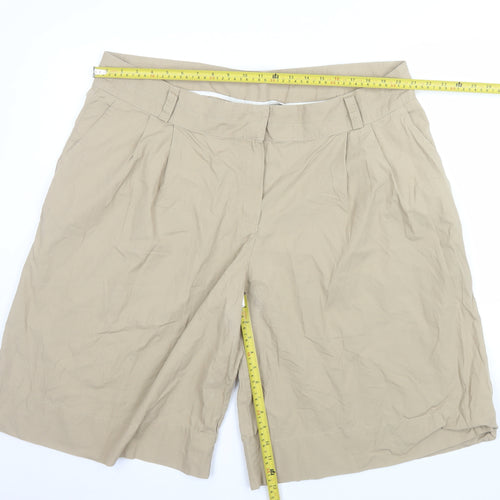 Marks and Spencer Women’s Beige Cotton Bermuda Shorts UK 22