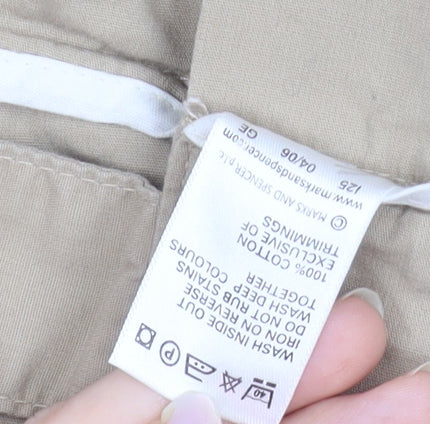 Marks and Spencer Women’s Beige Cotton Bermuda Shorts UK 22