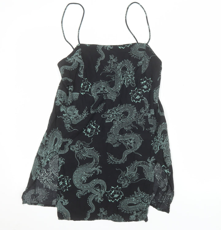 Motel Women’s Black Dragon Print Viscose Camisole Tank Top Size S