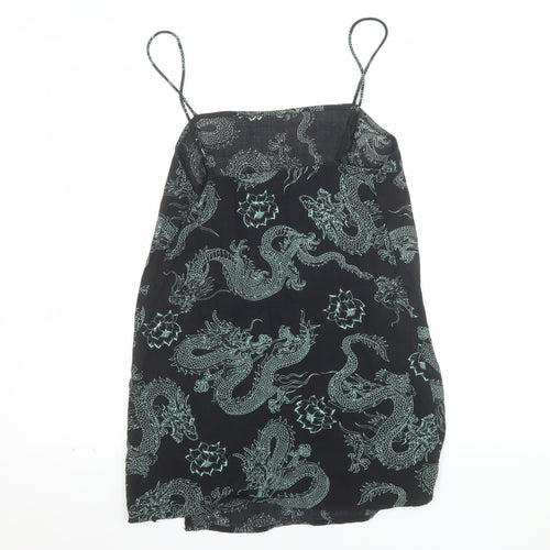 Motel Women’s Black Dragon Print Viscose Camisole Tank Top Size S