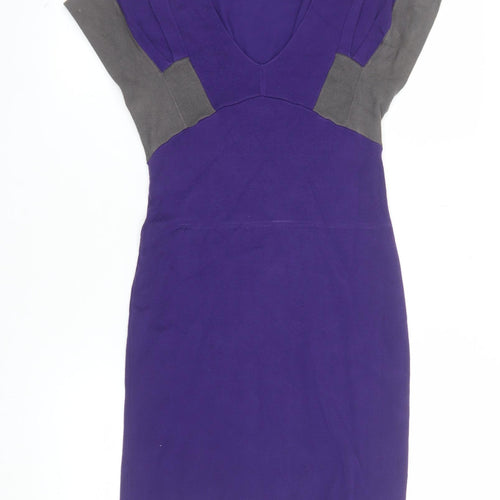 Topshop Women's Purple Bodycon Knee Length Dress Size 8