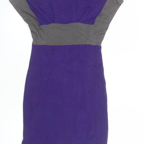 Topshop Women's Purple Bodycon Knee Length Dress Size 8