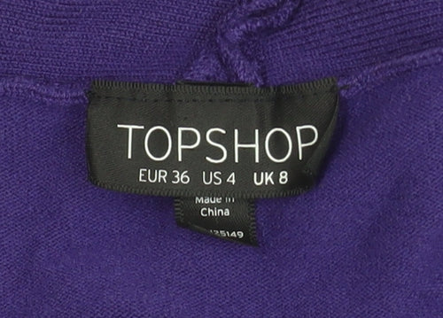 Topshop Women's Purple Bodycon Knee Length Dress Size 8
