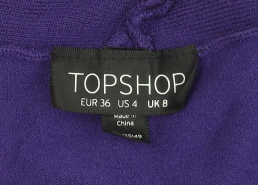 Topshop Women's Purple Bodycon Knee Length Dress Size 8