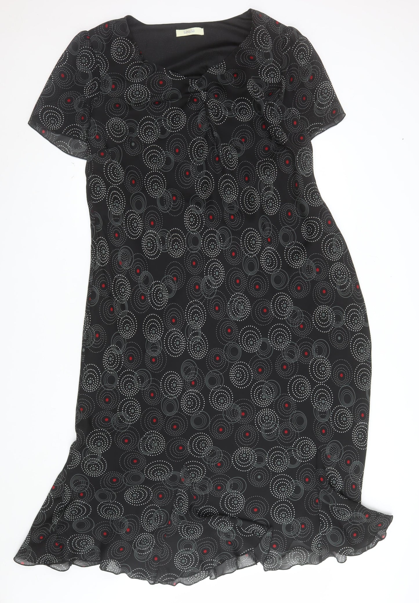 Classics Women Black Plus Size 24 Shift Knee Length Dress