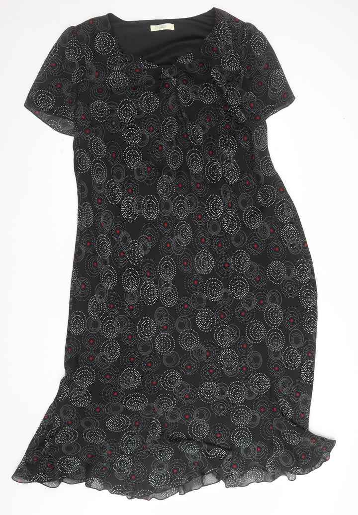 Classics Women Black Plus Size 24 Shift Knee Length Dress