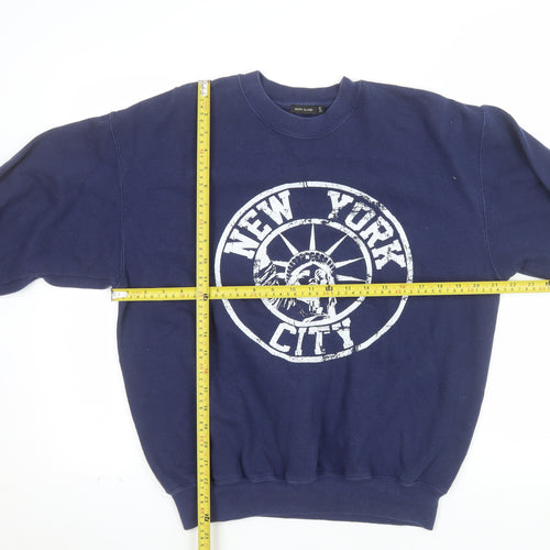 River Island Men's Blue New York City Graphic Pullover Sweatshirt Size S