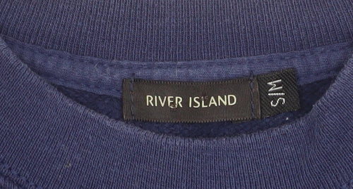 River Island Men's Blue New York City Graphic Pullover Sweatshirt Size S