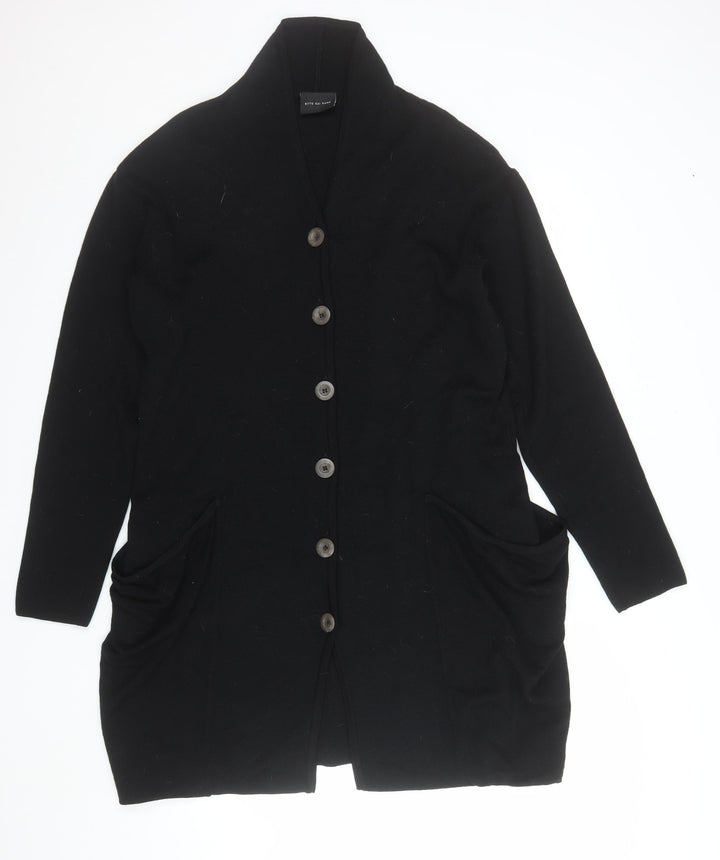 Bitte Kai Rand Women's Black Merino Wool V-Neck Cardigan M