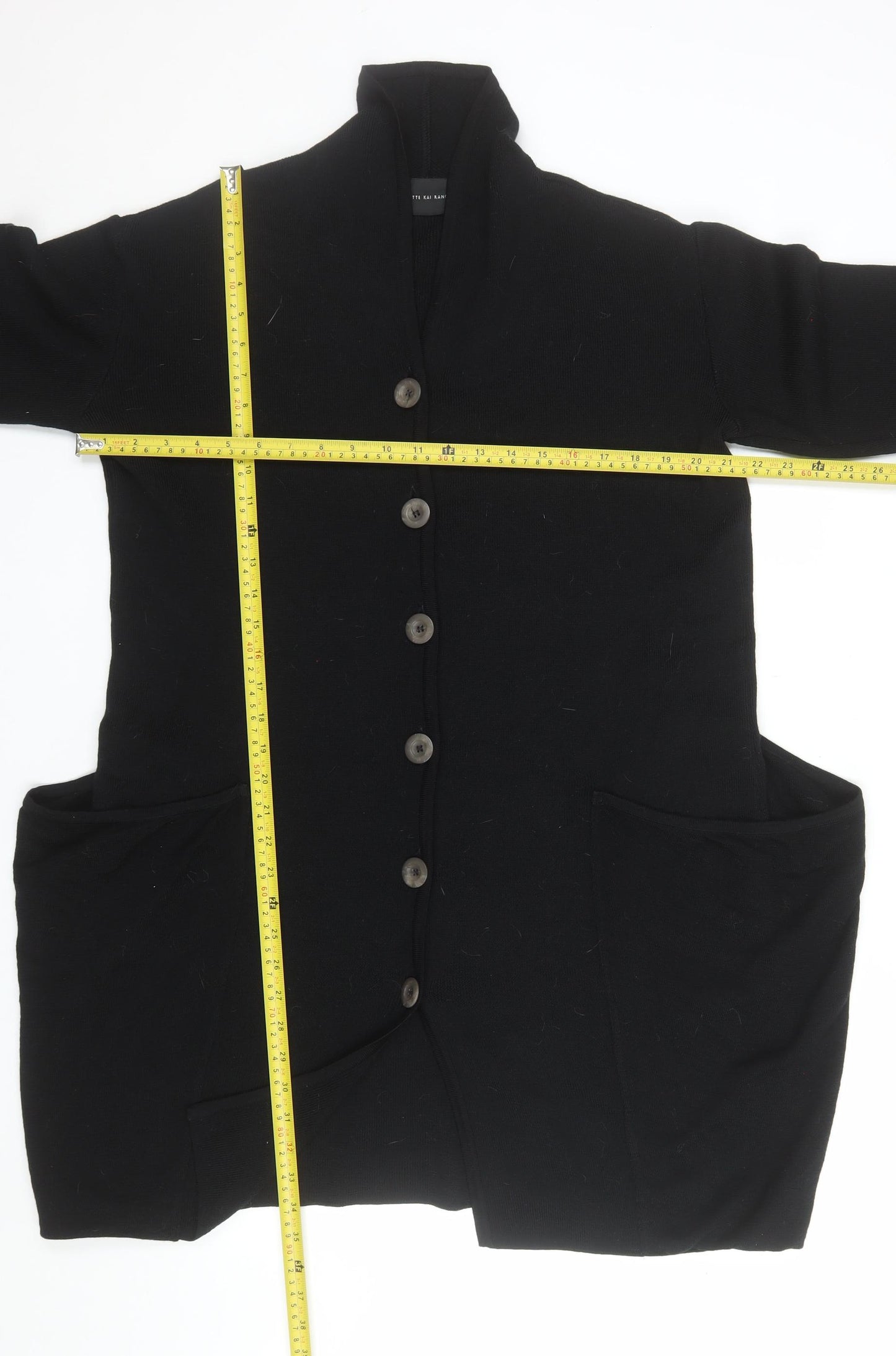 Bitte Kai Rand Women's Black Merino Wool V-Neck Cardigan M