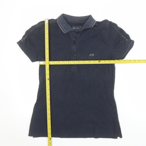 Champion Women's Black XL Polo Shirt Short Sleeve Cotton
