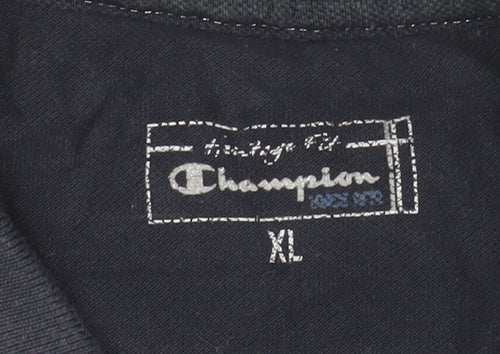 Champion Women's Black XL Polo Shirt Short Sleeve Cotton