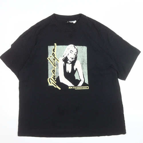 Dua Lipa H&M Divided Women's Black Graphic Music T-Shirt M