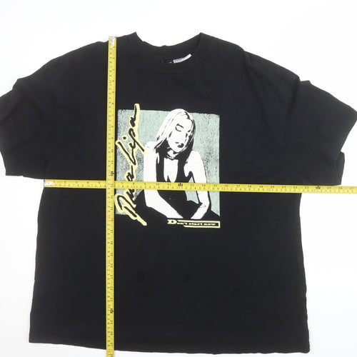 Dua Lipa H&M Divided Women's Black Graphic Music T-Shirt M
