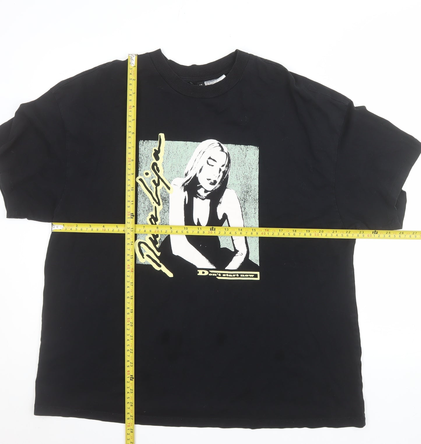 Dua Lipa H&M Divided Women's Black Graphic Music T-Shirt M