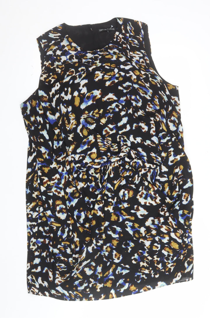 Definitions Women's Multicoloured Animal Print Sheath Dress Size 22