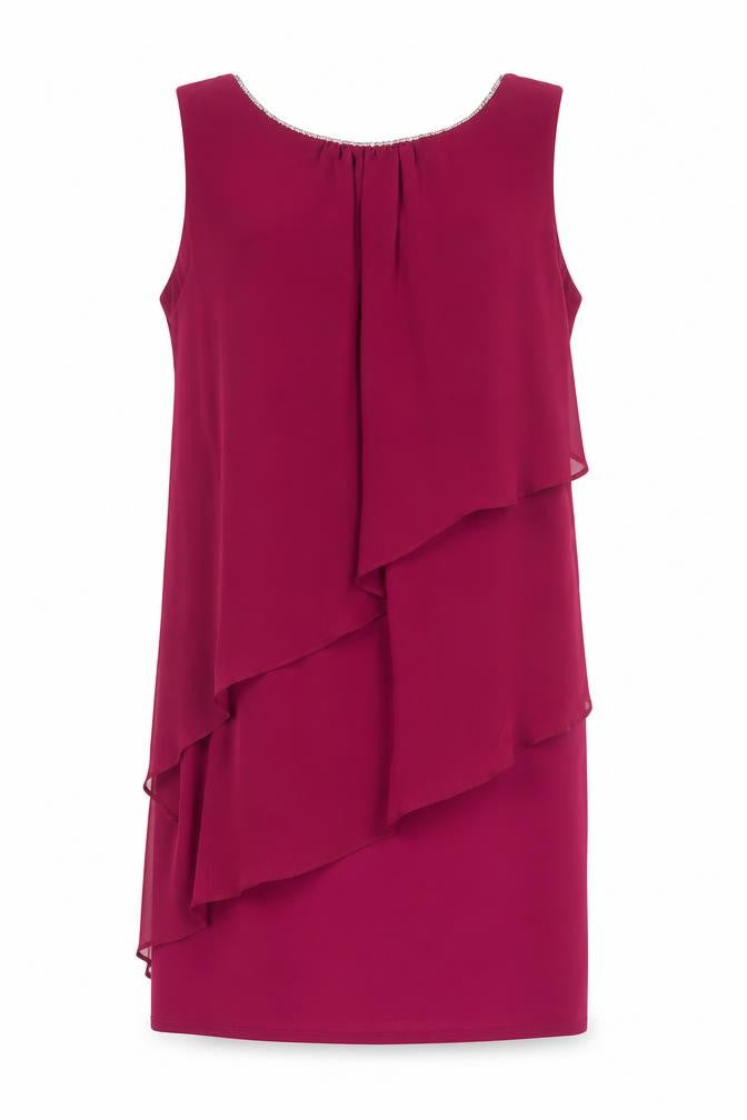 Wallis Petite Women's Purple Beaded Asymmetric Shift Dress Size 12