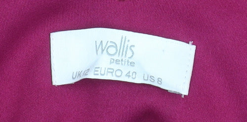 Wallis Petite Women's Purple Beaded Asymmetric Shift Dress Size 12