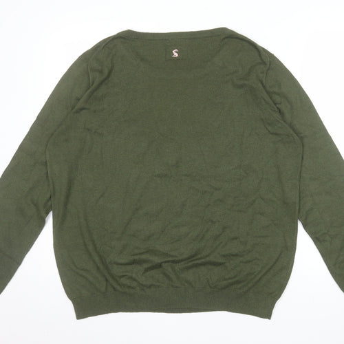 Joules Women Green Rabbit Jumper Size 18 Crew Neck Knitwear