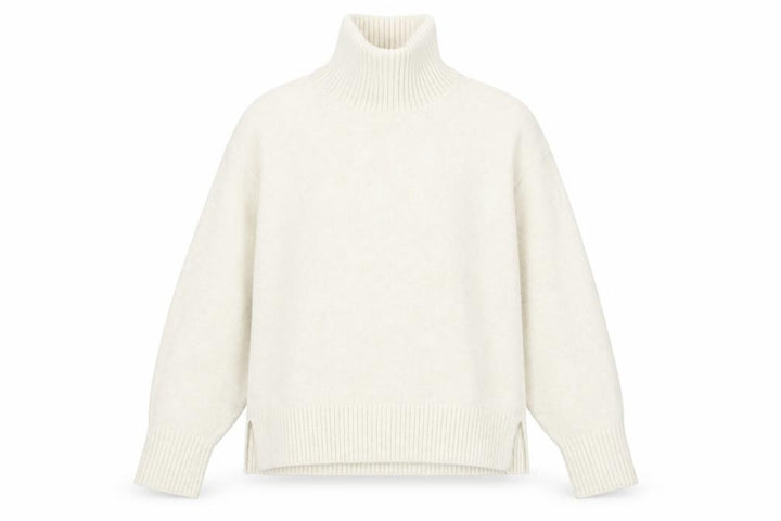 Uniqlo Women Ivory Roll Neck Wool Blend Knit Jumper XS