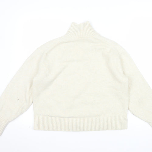 Uniqlo Women Ivory Roll Neck Wool Blend Knit Jumper XS
