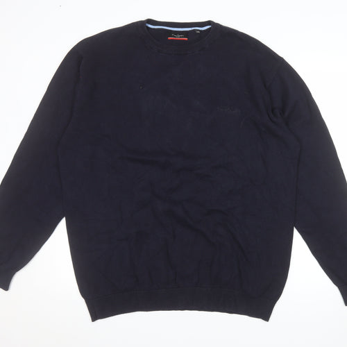 Pierre Cardin Men’s Blue 2XL Cotton Crew Neck Pullover Jumper