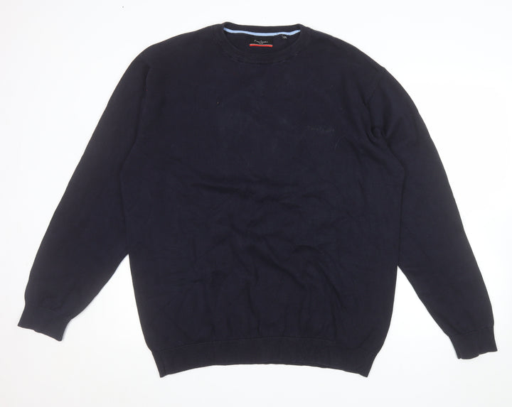 Pierre Cardin Men’s Blue 2XL Cotton Crew Neck Pullover Jumper