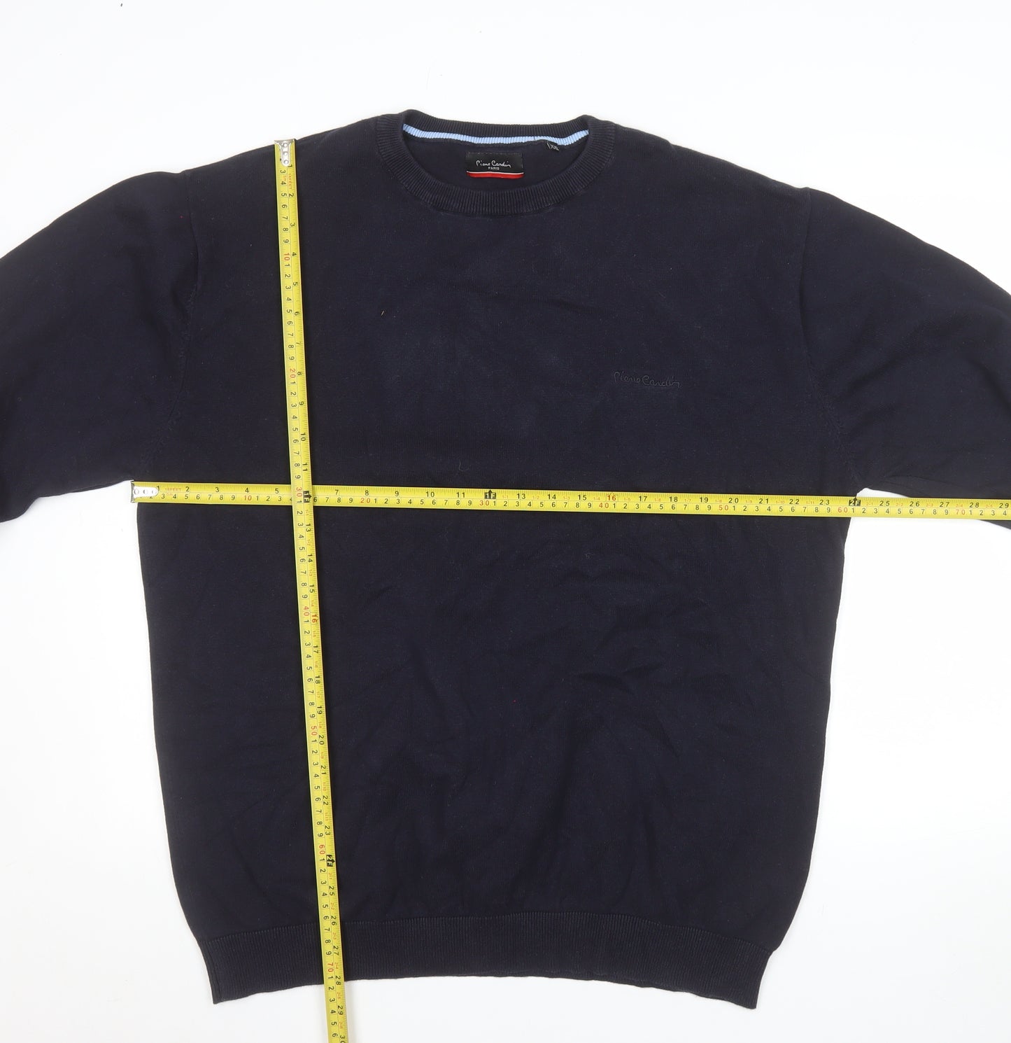 Pierre Cardin Men’s Blue 2XL Cotton Crew Neck Pullover Jumper