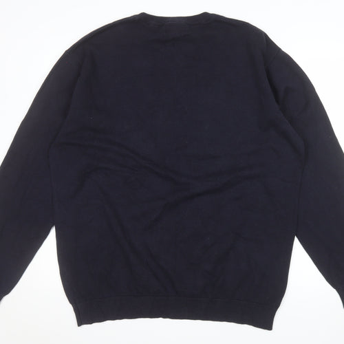 Pierre Cardin Men’s Blue 2XL Cotton Crew Neck Pullover Jumper