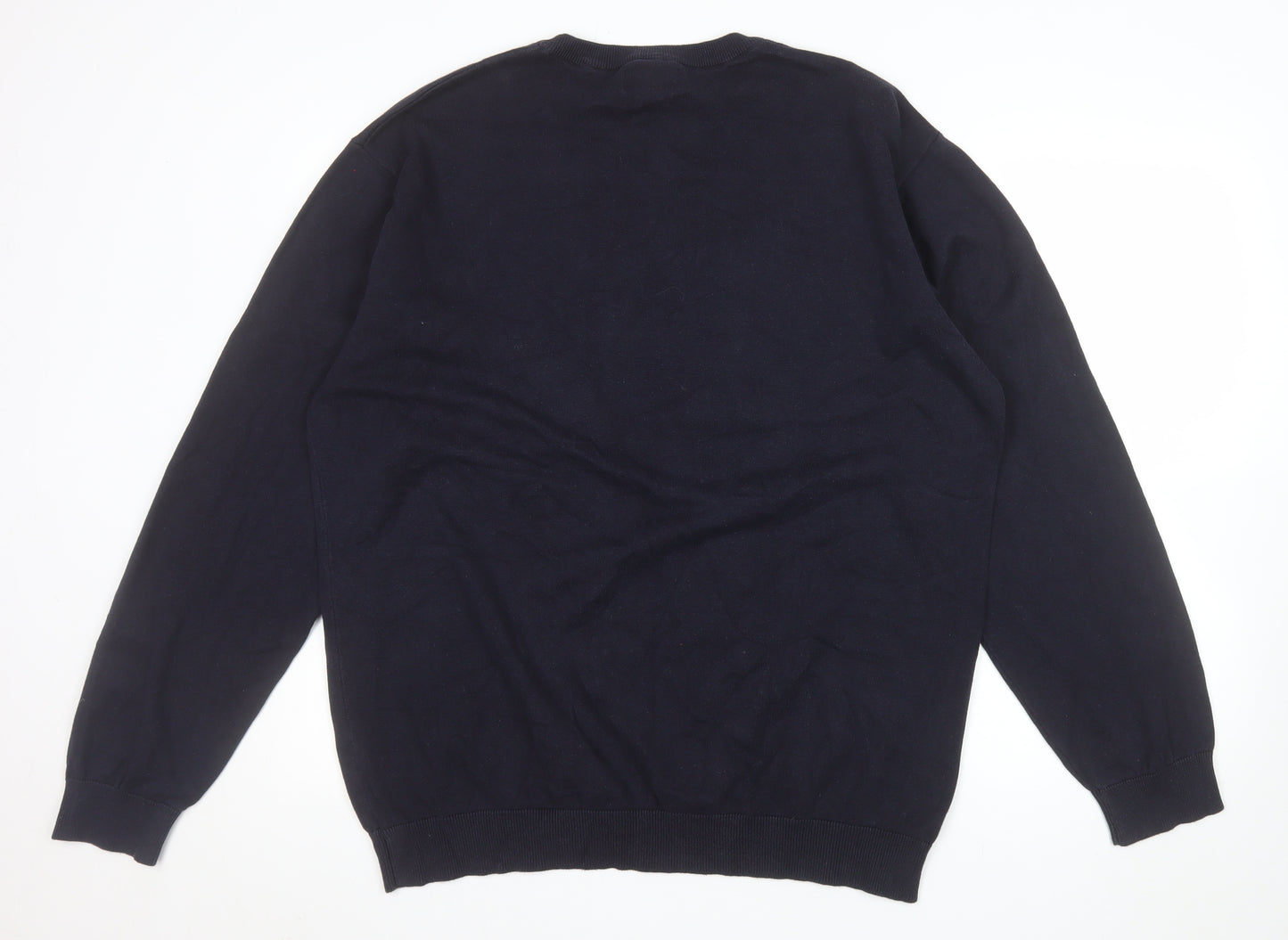Pierre Cardin Men’s Blue 2XL Cotton Crew Neck Pullover Jumper