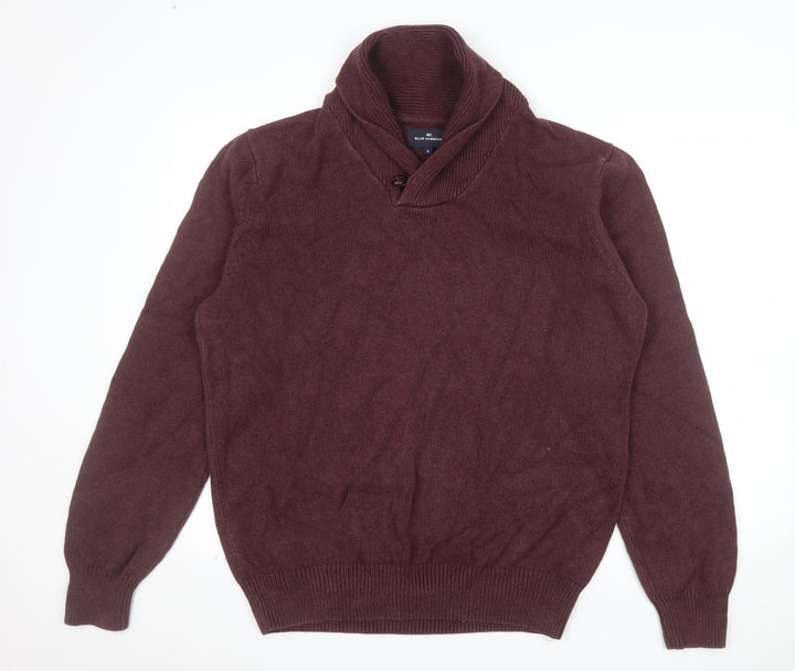 Marks and Spencer Blue Harbour Men Brown XL Cotton Shawl Collar Jumper