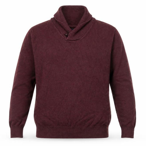 Marks and Spencer Blue Harbour Men Brown XL Cotton Shawl Collar Jumper