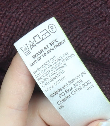 Marks and Spencer Blue Harbour Men Brown XL Cotton Shawl Collar Jumper