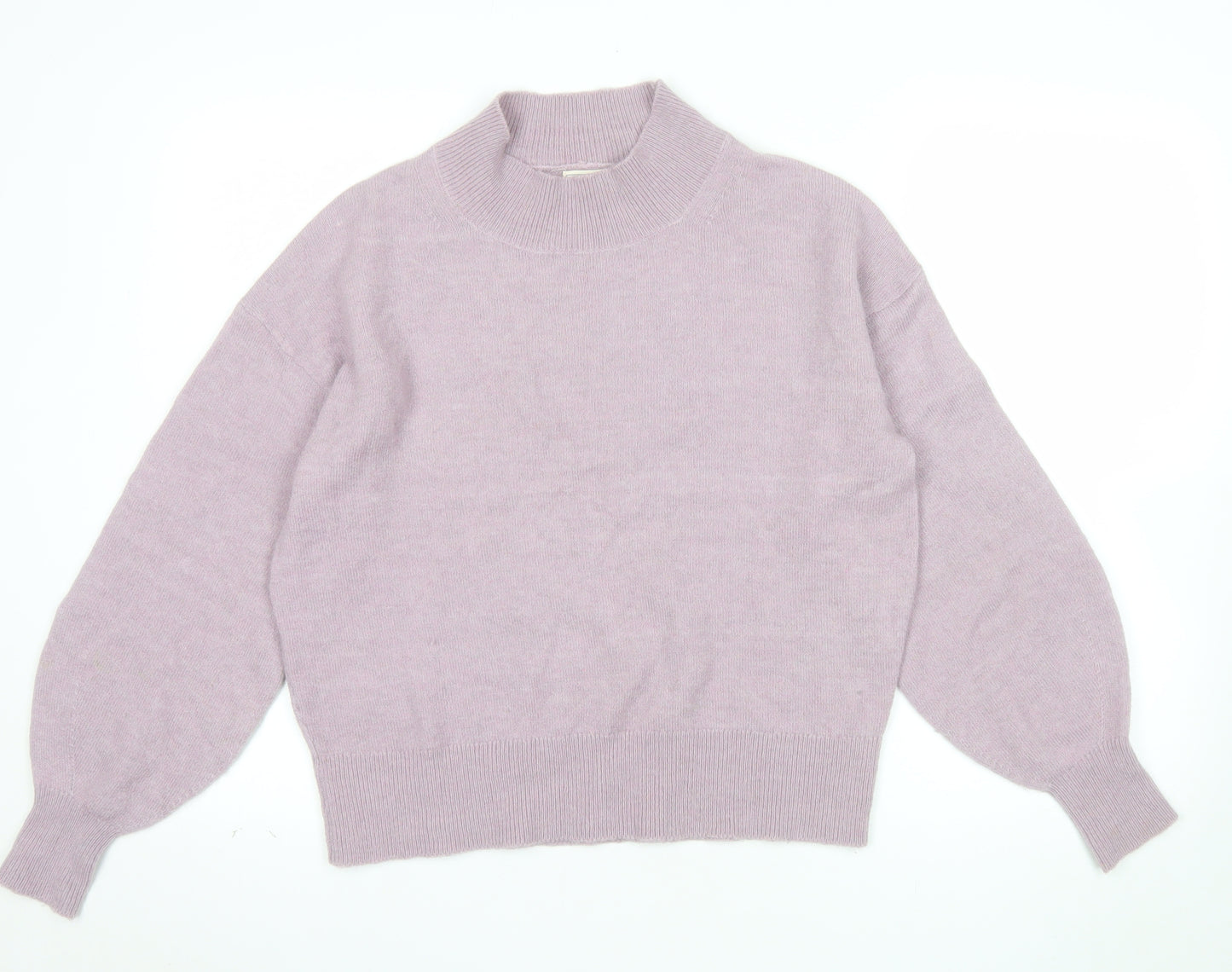 Fat Face Women's Purple Mock Neck Alpaca Wool Blend Jumper Size 8