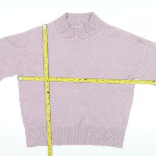 Fat Face Women's Purple Mock Neck Alpaca Wool Blend Jumper Size 8
