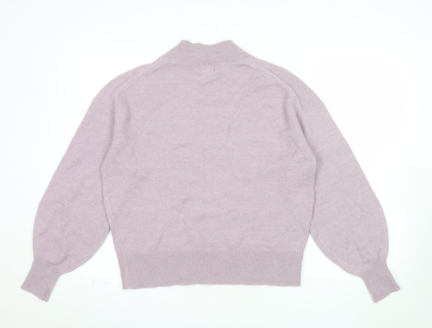 Fat Face Women's Purple Mock Neck Alpaca Wool Blend Jumper Size 8