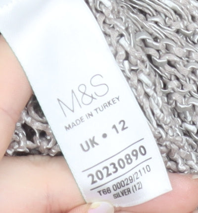 Marks & Spencer Women’s Silver Open Knit Cardigan Size 12