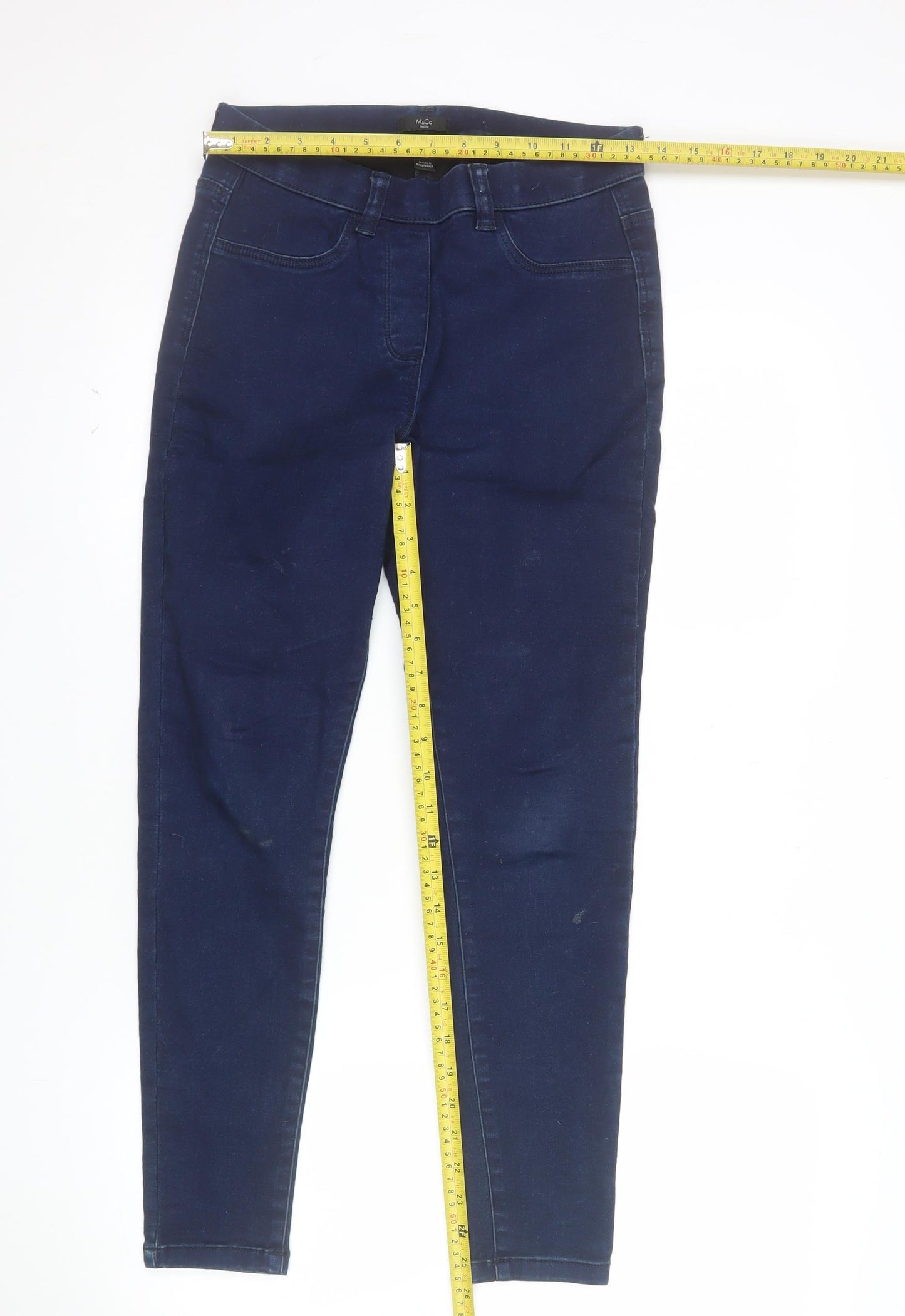 M&Co Women’s Blue Petite Skinny Stretch Jeans Size 8