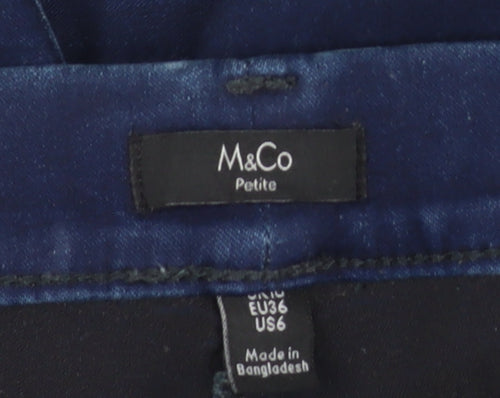 M&Co Women’s Blue Petite Skinny Stretch Jeans Size 8