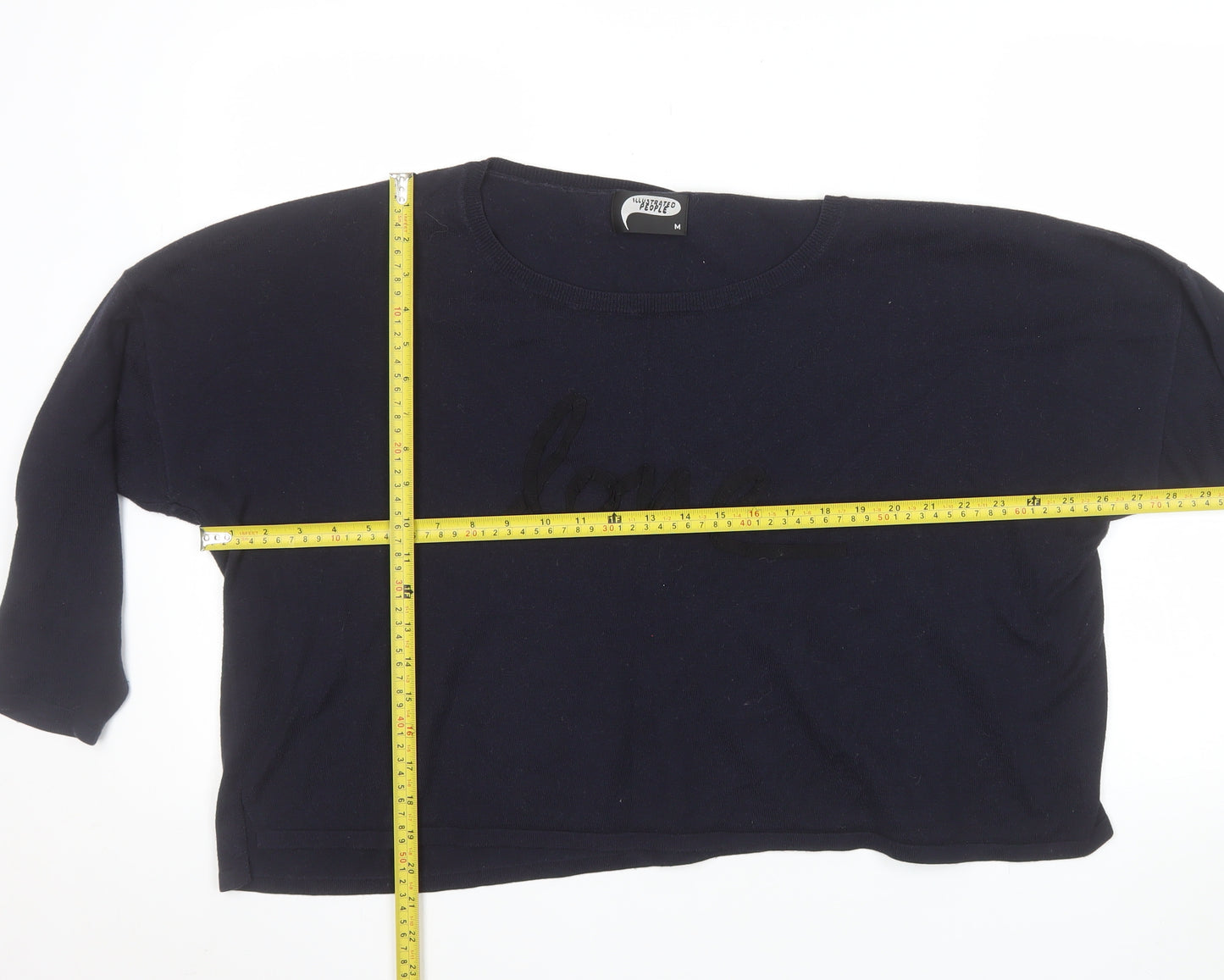 Illustrated People Women's Black Relaxed Fit Pullover Jumper M