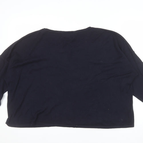 Illustrated People Women's Black Relaxed Fit Pullover Jumper M