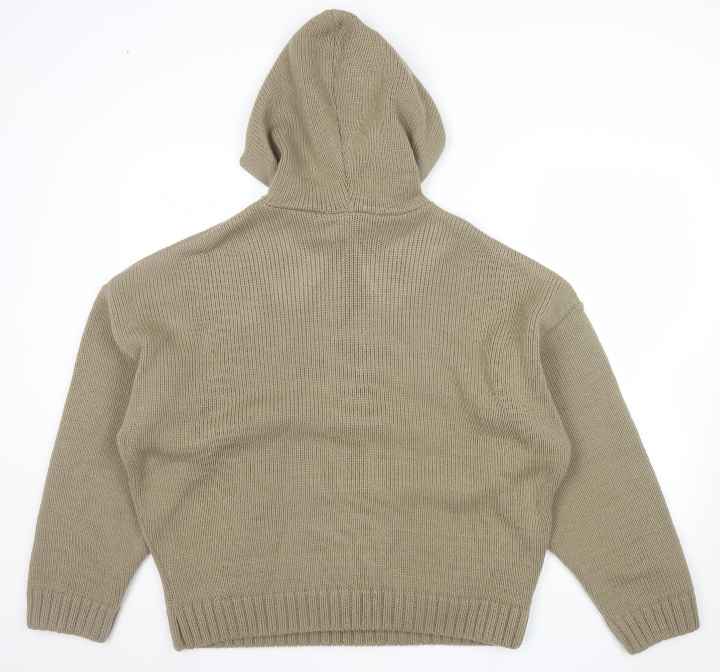 Sisters and Seekers Women’s Beige Hooded Chunky Knit Pullover Jumper Size S
