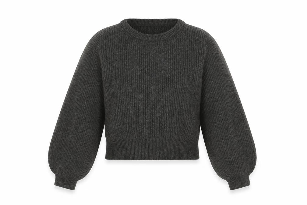 Uniqlo Women Brown Wool Chunky-Knit Crew Neck Jumper XS