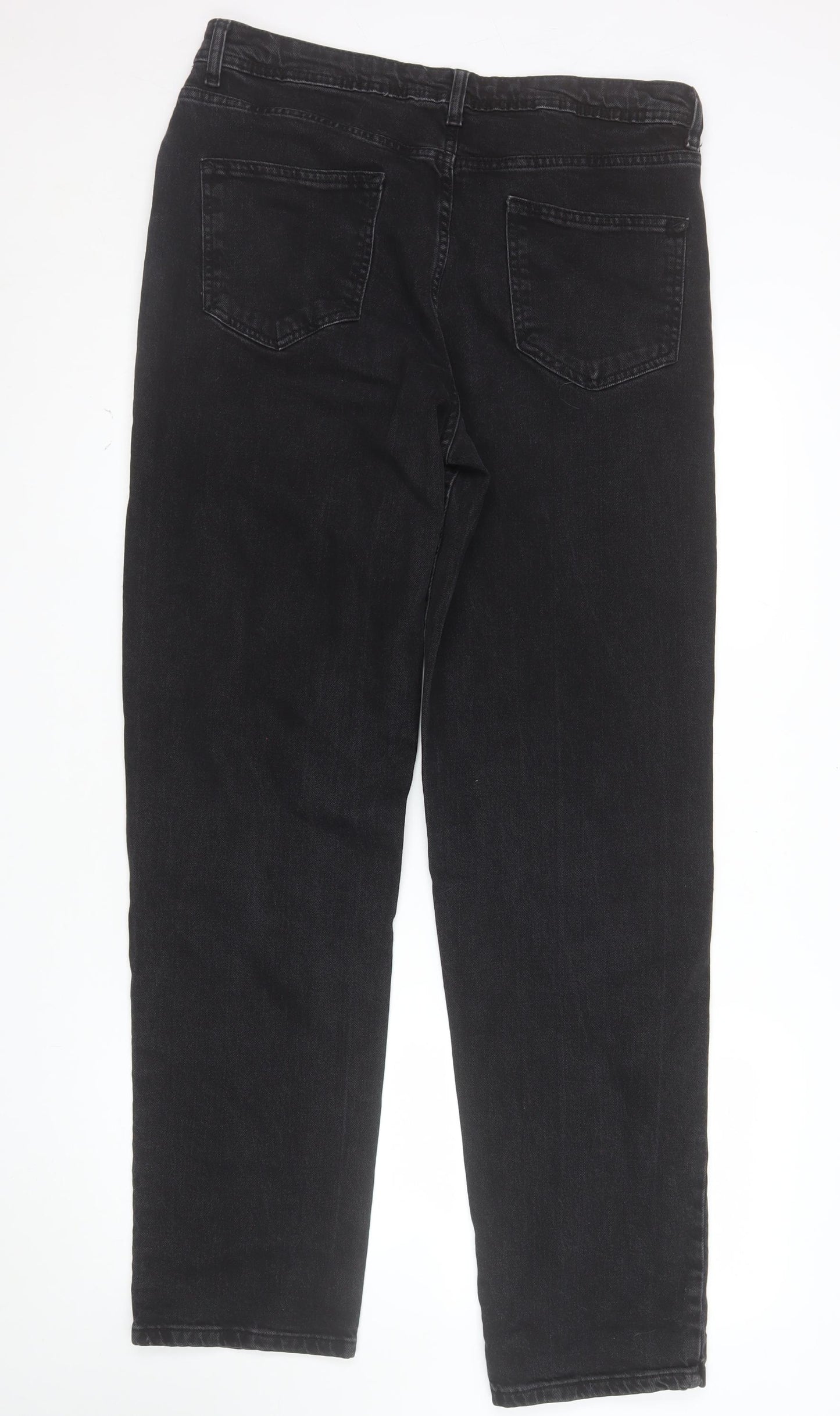 Denim Co Women’s Black Relaxed Stretch Straight Jeans Size 16L
