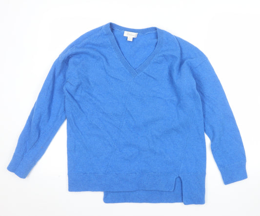 Capture Women’s Blue Lambswool V-Neck Pullover Jumper Size L