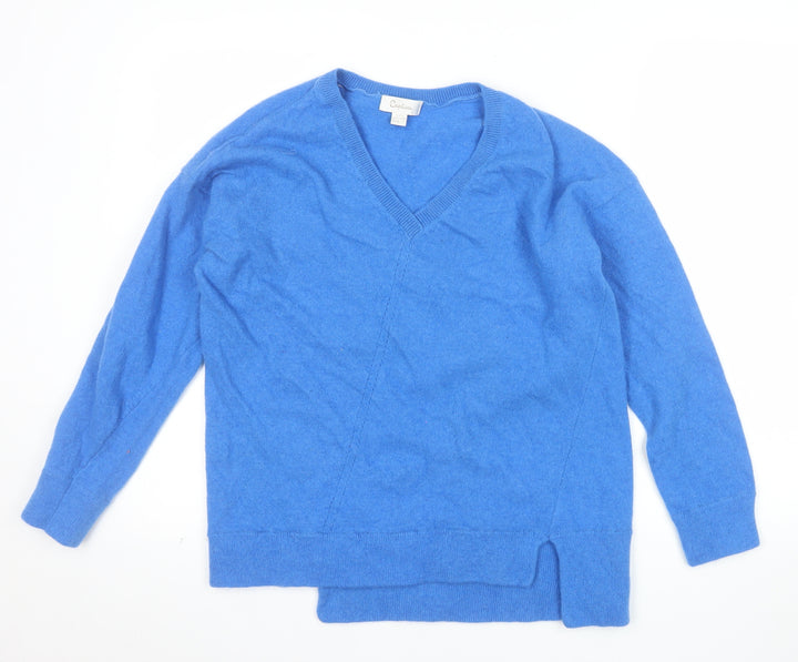 Capture Women’s Blue Lambswool V-Neck Pullover Jumper Size L