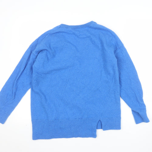 Capture Women’s Blue Lambswool V-Neck Pullover Jumper Size L
